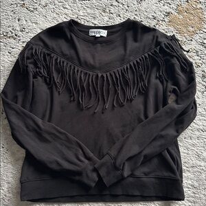 Wildfox Black Fringe Sweatshirt